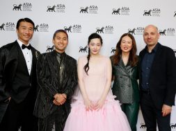 Soji Arai, Jin Ha, Minha Kim, Soo Hugh & Michael Ellenberg of Pachinko receive the ‘Cultural Visionaries’ honor of the evening.