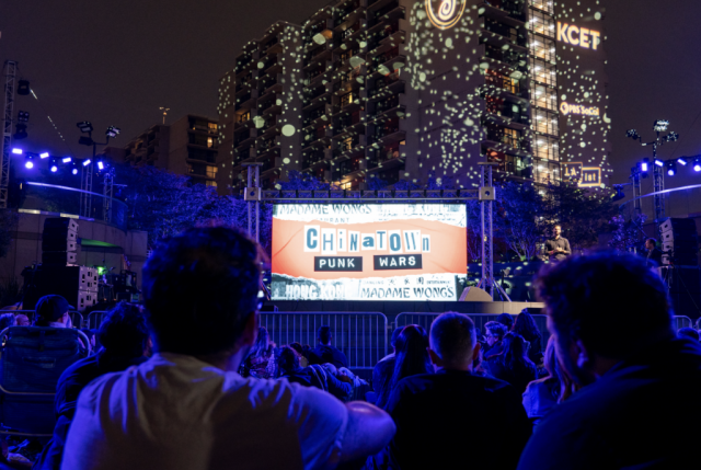 Artbound Chinatown Punk-Wars Guests seated at the premiere of ARTBOUND “Chinatown Punk Wars” at Grand Performances on September 22, 2023. Photo courtesy of KCET.