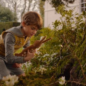 William (voiced by Phoenix Laroche) and Velveteen Rabbit (voiced by Alex Lawther) in "The Velveteen Rabbit," premiering November 22, 2023 on Apple TV+.