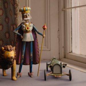 Lion (voiced by Clive Rowe), King (voiced by Paterson Joseph), Car (voiced by Lois Chimimba) and Velveteen Rabbit (voiced by Alex Lawther) in "The Velveteen Rabbit," premiering November 22, 2023 on Apple TV+.