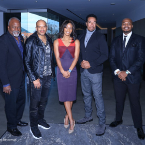 Los Angeles, California, USA. 15th January, 2024.(L to R)Kim Estes, Roycel Cooks,Ashley Mack, Rico Anderson, David Jordan  attending the 39th Annual MLK Kingdom Day Parade - VIP Breakfast, at the BMO Stadium at the Founders Club Room in Los Angeles, California on January 15, 2024. Credit: Sheri Determan