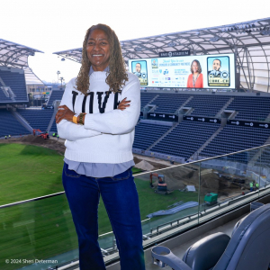Los Angeles, California, USA. 15th January, 2024.Los Angeles County Supervisor Holly J.Mitchell attending the 39th Annual MLK Kingdom Day Parade - VIP Breakfast, at the BMO Stadium at the Founders Club Room in Los Angeles, California on January 15, 2024. Credit: Sheri Determan