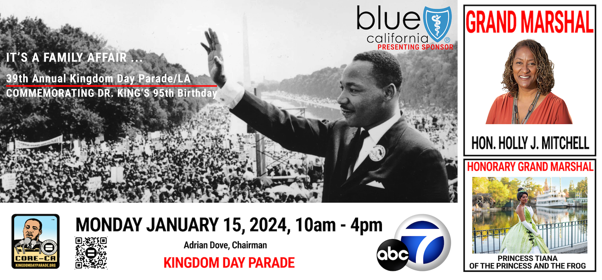 Grand Marshal Named for the 39th Annual Kingdom Day Parade Celebration in Los Angeles