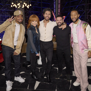 THE VOICE -- "The Blind Auditions Premiere" Episode 2501 -- Pictured: (l-r) Chance the Rapper, Reba McEntire, Dan + Shay, John Legend -- (Photo by: Trae Patton/NBC)