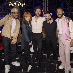 The Voice – Season 25 THE VOICE -- "The Blind Auditions Premiere" Episode 2501 -- Pictured: (l-r) Chance the Rapper, Reba McEntire, Dan + Shay, John Legend -- (Photo by: Trae Patton/NBC)