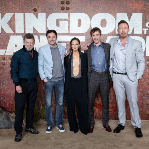 (L to R) Andy Serkis, Wes Ball, Freya Allan, Owen Teague and Kevin Durand attend the UK Launch Event of 20th Century Studios’ 'Kingdom of the Planet of the Apes' at BFI IMAX Waterloo, London, on April 25, 2024. (Photo by StillMoving.Net for Disney)