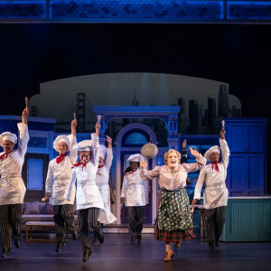 Rob McClure (Euphegenia Doubtfire) and the Company of Mrs. Doubtfire  Photo credit: Joan Marcus