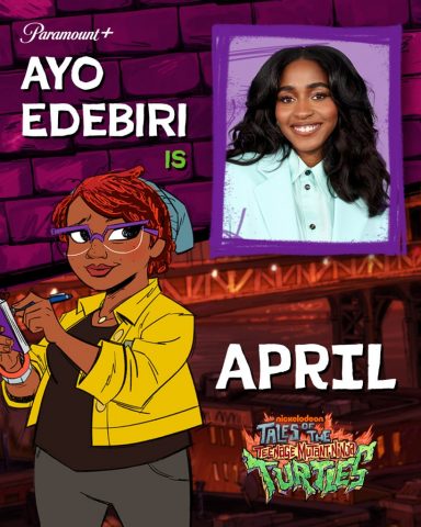 Aye Edebiri as the voice of April in Tales of the TMNT streaming on Paramount+ 2024. Photo credit: Monica Schipper/Getty Images/Paramount+