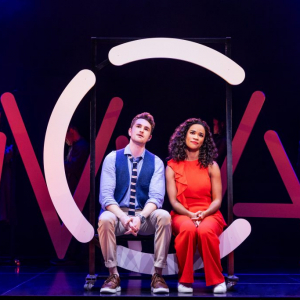 David Socolar as Theo and Britney Coleman as Bobbie in the North American Tour of COMPANY.Photo credit: Matthew Murphy for MurphyMade