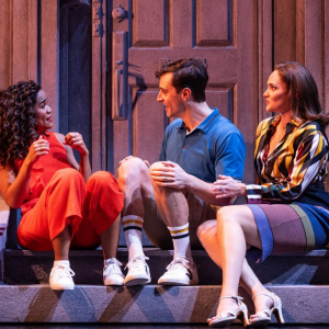 Britney Coleman as Bobbie, Matthew Christian as David and Emma Stratton as Jenny in the North American Tour of COMPANY. Photo credit: Matthew Murphy for MurphyMade