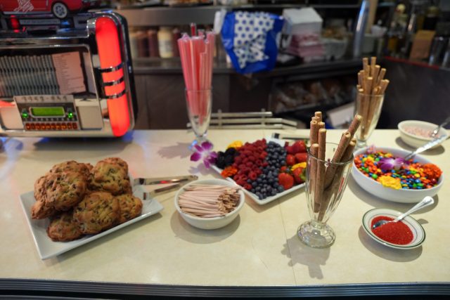 WEST HOLLYWOOD, CALIFORNIA - OCTOBER 08: Food is served  as 'Love Island USA' star Kordell Beckham kicks off cuffing season with the creators of iconic 'Got Milk?' to debut "Real Matches are Back" campaign at Mel's Drive In on October 08, 2024 in West Hollywood, California. (Photo by Presley Ann/Getty Images for California Milk Processor Board - Creators of Iconic 'GOT MILK?'