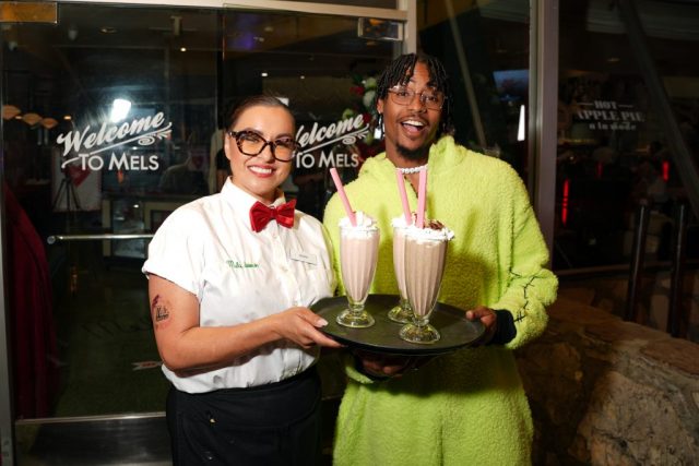 WEST HOLLYWOOD, CALIFORNIA - OCTOBER 08: Kordell Beckham (R) and guest pose as 'Love Island USA' star Kordell Beckham kicks off cuffing season with the creators of iconic 'Got Milk?' to debut "Real Matches are Back" campaign at Mel's Drive In on October 08, 2024 in West Hollywood, California. (Photo by Presley Ann/Getty Images for California Milk Processor Board - Creators of Iconic 'GOT MILK?')