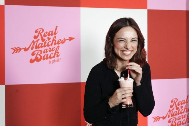 WEST HOLLYWOOD, CALIFORNIA - OCTOBER 08: Fiona Palomo poses as 'Love Island USA' star Kordell Beckham kicks off cuffing season with the creators of iconic 'Got Milk?' to debut "Real Matches are Back" campaign at Mel's Drive In on October 08, 2024 in West Hollywood, California. (Photo by Presley Ann/Getty Images for California Milk Processor Board - Creators of Iconic 'GOT MILK?')