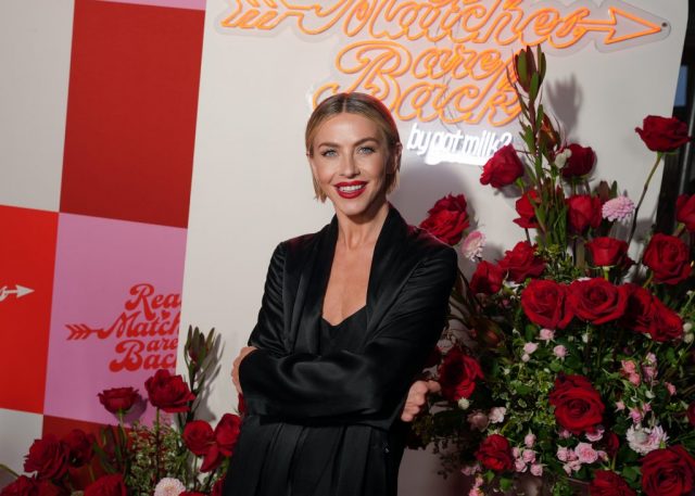 WEST HOLLYWOOD, CALIFORNIA - OCTOBER 08: Julianne Hough poses as 'Love Island USA' star Kordell Beckham kicks off cuffing season with the creators of iconic 'Got Milk?' to debut "Real Matches are Back" campaign at Mel's Drive In on October 08, 2024 in West Hollywood, California. (Photo by Presley Ann/Getty Images for California Milk Processor Board - Creators of Iconic 'GOT MILK?')