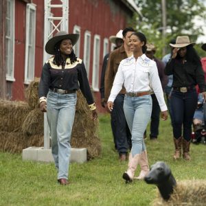 Ronnie (Gina James) and Jolie (Kaya Coleman) in BEYOND BLACK BEAUTY Photo Credit: Lindsay Sarazin/Prime Video © AMAZON CONTENT SERVICES LLC