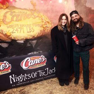 CALABASAS, CALIFORNIA - OCTOBER 30: (L-R) BC Jean and Mark Ballas  (Photo by Matt Winkelmeyer/Getty Images for Raising Cane's)