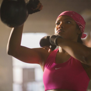 Ryan Destiny stars as Claressa Shields in director Rachel Morrison's THE FIRE INSIDE. An Amazon MGM Studios film. Photo Credit: Sabrina Lantos © 2024 Amazon Content Services LLC. All Rights Reserved.