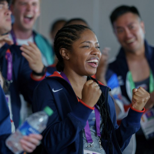 Ryan Destiny as Claressa Shields in director Rachel Morrison's THE FIRE INSIDE. An Amazon MGM Studios film. Photo Credit: Sabrina Lantos © 2024 Amazon Content Services LLC. All Rights Reserved.