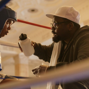 (L to R) Ryan Destiny as Claressa Shields and Brian Tyree Henry as Jason Crutchfield in director Rachel Morrison's THE FIRE INSIDE. An Amazon MGM Studios film. Photo Credit: Sabrina Lantos © 2024 Amazon Content Services LLC. All Rights Reserved.
