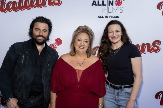 Actor Luca Riemma, Director / Actress  Michelle Danner, Actress Taylor Talley  attend Los Angeles Premiere of 'The Italians' at Harmony Gold Theatre, Los Angeles, CA, April  10th, 2025/Photo Eugene Powers